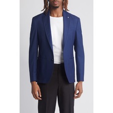 Ted Baker London Keith Soft Construction Textured Wool Sport Coat, Main, color, Navy