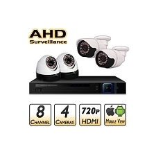 4CH 720p AHD Security Cameras DVR System Day/Night