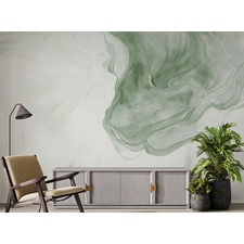 Peel and Stick Green Watercolour Ink Wallpaper