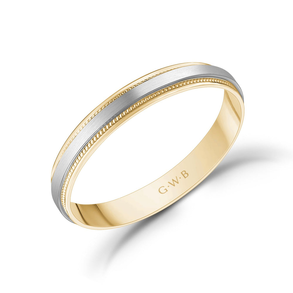 3mm 14K Gold Brushed Flat M...