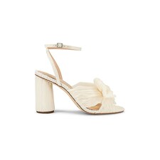 Loeffler Randall Camellia Pleated Bow Heel in Vegan Pearl | REVOLVE
