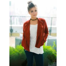 Living On The Edge Moto Jacket: Cinnamon