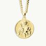 Gold Plated Sterling Silver 20mm Round St Christopher Necklace