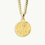 Gold Plated Sterling Silver 16mm Round St Christopher Necklace