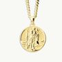 Gold Plated Sterling Silver 20mm Round St Christopher Necklace