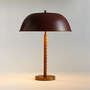 View Dalton Brown Suede and Metal Dome Table Lamp by Jake Arnold - image 1 of 13