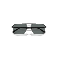 Prada 61mm Polarized Rectangular Sunglasses, Main, color, Black