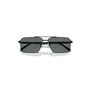 Prada 61mm Polarized Rectangular Sunglasses, Main, color, Black