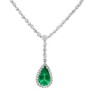 18K Pear Shape Emerald Diam...