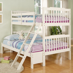 Simone Soft White Twin/ Full Bunk Bed