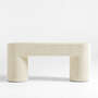 View Kahn 72" Oval Ribbed White Concrete and Oak Wood Console Table - image 1 of 10