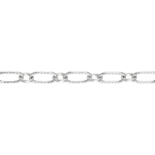 Textured Paper Clip Chain 3.3 x 6.3mm with link - Sterling Silver