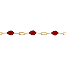 Fuschia Enamel Chain 2.2 x 2.6mm with 2.1mm 3 paper clip links - Gold Filled