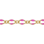 Fuschia Enamel Chain 2.5 x 3.5mm with 1.8mm 1 curb link - Gold Filled