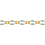 Turquoise Enamel Chain 2.5 x 3.5mm with 1.8mm 1 curb link - Gold Filled