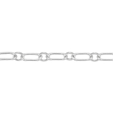 Fancy Cable/Paper Clip Chain 3.3 x 6.3mm with link - Sterling Silver