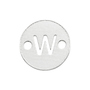 6mm Disc Initial/Letter W Connectors - Sterling Silver