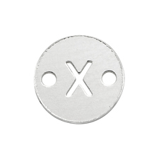 6mm Disc Initial/Letter X Connectors - Sterling Silver