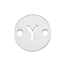 6mm Disc Initial/Letter Y Connectors - Sterling Silver