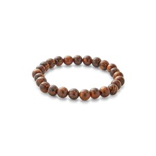 Brook and York Men's Tigerwood Bead Bracelet, Main, color, Brown