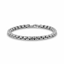 6mm Stainless Steel Round Box Designed Link Bracelet