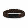 Personalized Dark Brown Italian Leather Bracelets Engraved