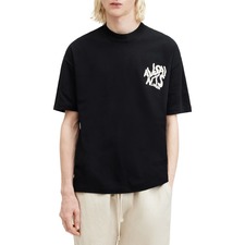 AllSaints Orlando Logo Oversize Graphic T-Shirt, Main, color, Washed Black