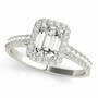 Semi-mount Emerald Cut Halo Engagement Ring