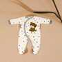 Baby Boy One-Piece King Bear Crown Cotton Footed Jumpsuit