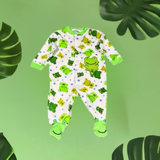 Baby Unisex Cotton Frog Star Footed Jumpsuit