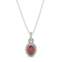 Ruby and Diamond Halo Penda...