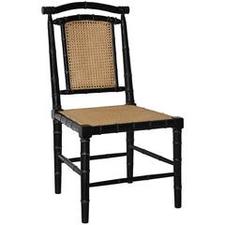 Noir - Colonial Bamboo Chair w/ Carving, Hand Rubbed Black