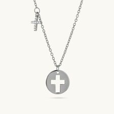 Sterling Silver Cross Charm Necklace