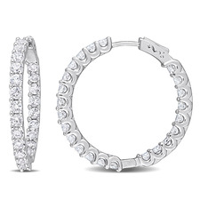 Created White Sapphire Inside-Outside Hoop Earrings