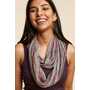 Grey Boho Fiber Infinity Scarf on model
