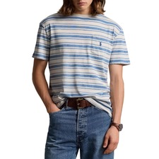 Polo Ralph Lauren Stripe Cotton Pocket T-Shirt, Main, color, Patina Stripe
