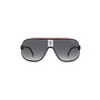 Carrera Eyewear 63mm Oversize Rectangular Navigator Sunglasses, Main, color, Black Red/ Grey Shaded