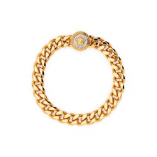 Versace Curb Chain Bracelet, Main, color, Palladium Versace Gold