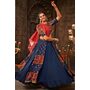 Prussian Blue Embroidered R...