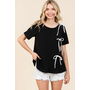 Geegee 3-Bow Short Sleeve Top