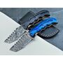 Deal of 2 Tactical Folding Exotic Pocket Knives – Custom Handmade Damascus Steel Blades, Exotic Pakka Wood Handles