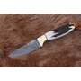 STAG TRACK STEEL – BUCKAROO WESTERN CUTLERY KNIFE WITH DAMASCUS &amp; ANTLER HORN