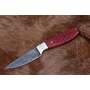 Buckaroo Waist Knife Damascus Steel Blade and Colored Bone Handle