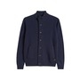 Barbour Wool Button &amp; Zip Front Cardigan, Main, color, Navy