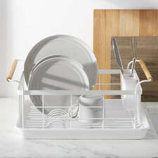 View Yamazaki Tosca White Dish Rack with Wood Handles - image 1 of 5