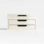 View Large Cream White Wood Jewelry Box - image 1 of 3
