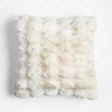 View Textured Faux Fur Arctic Ivory 20"x20" Throw Pillow with Feather Insert - image 1 of 9