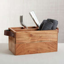 View Carson Flatware Caddy with Leather Handles - image 1 of 3