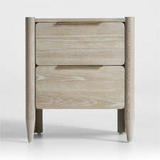 View Casa White Oak Wood Nightstand with Drawers - image 1 of 12