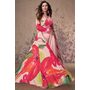 Light Pink Multicolor Crepe Silk Printed &amp; Embroidered Indo Western 3 Piece Set